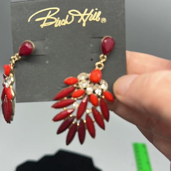 Red and Gold Statement Earrings - Picture 8 of 8